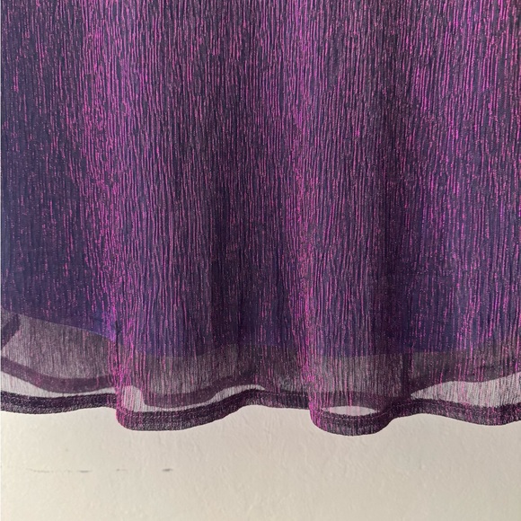 NWT Bilike Jomex SZ XL 3/4 Sleeve Glitter Blouse Double Layer Womens Tunic Top - Picture 5 of 14